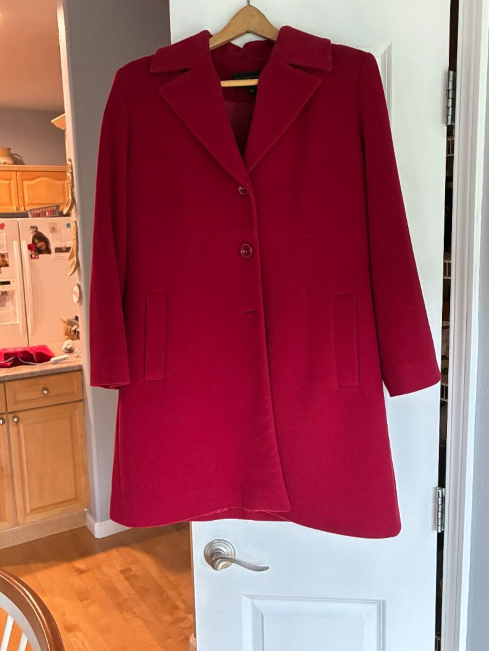 Kristen Bell Red Wool Coat